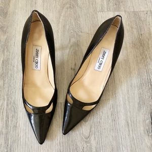 Jimmy Choo Patent Leather Cut Out Pumps